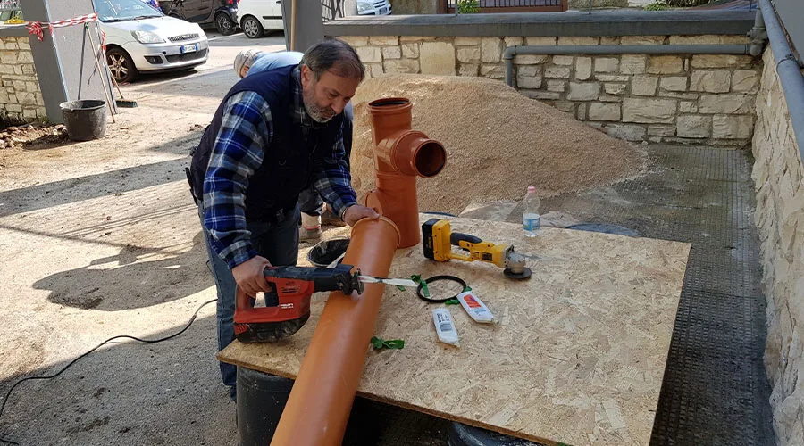Preparazione di un impianto idrico in un cantiere Tecnoimpiantica